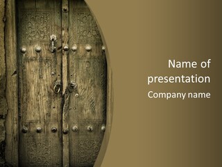 Lock Ornament Nail PowerPoint Template