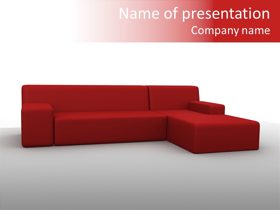 Red Armchair Object PowerPoint Template