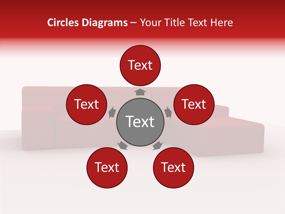 Red Armchair Object PowerPoint Template