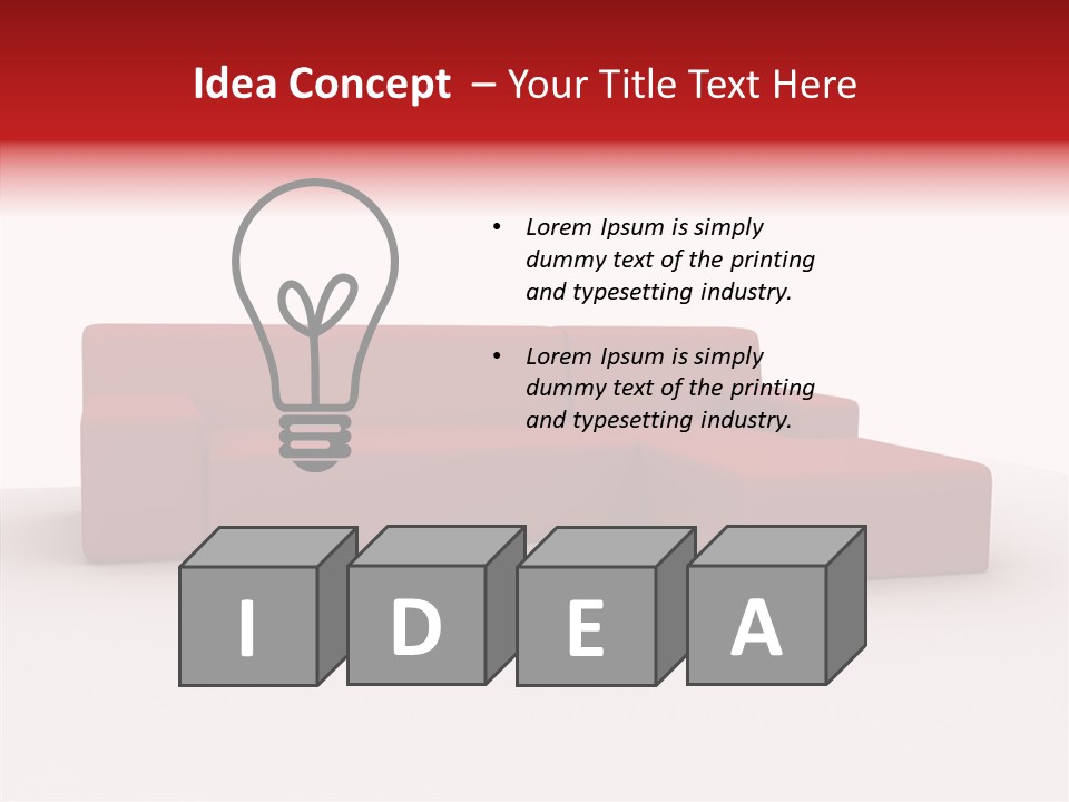 Red Armchair Object PowerPoint Template