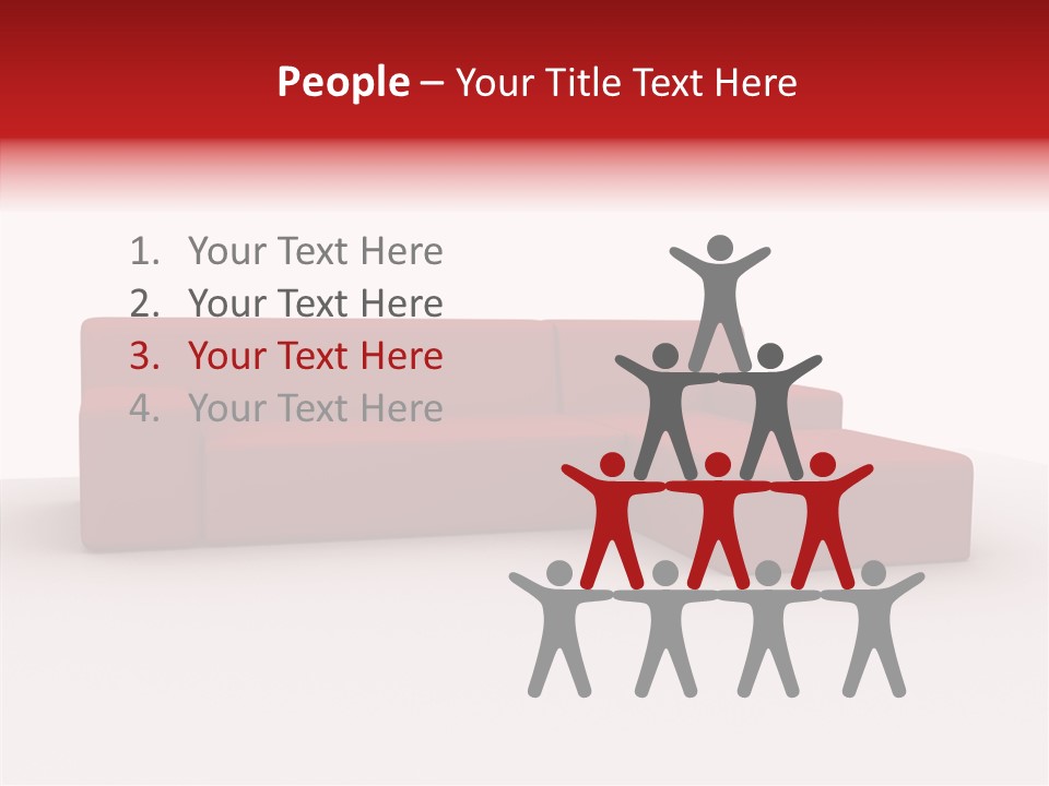 Red Armchair Object PowerPoint Template
