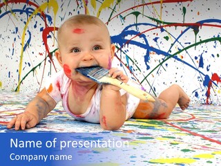 Smile Art Infant PowerPoint Template