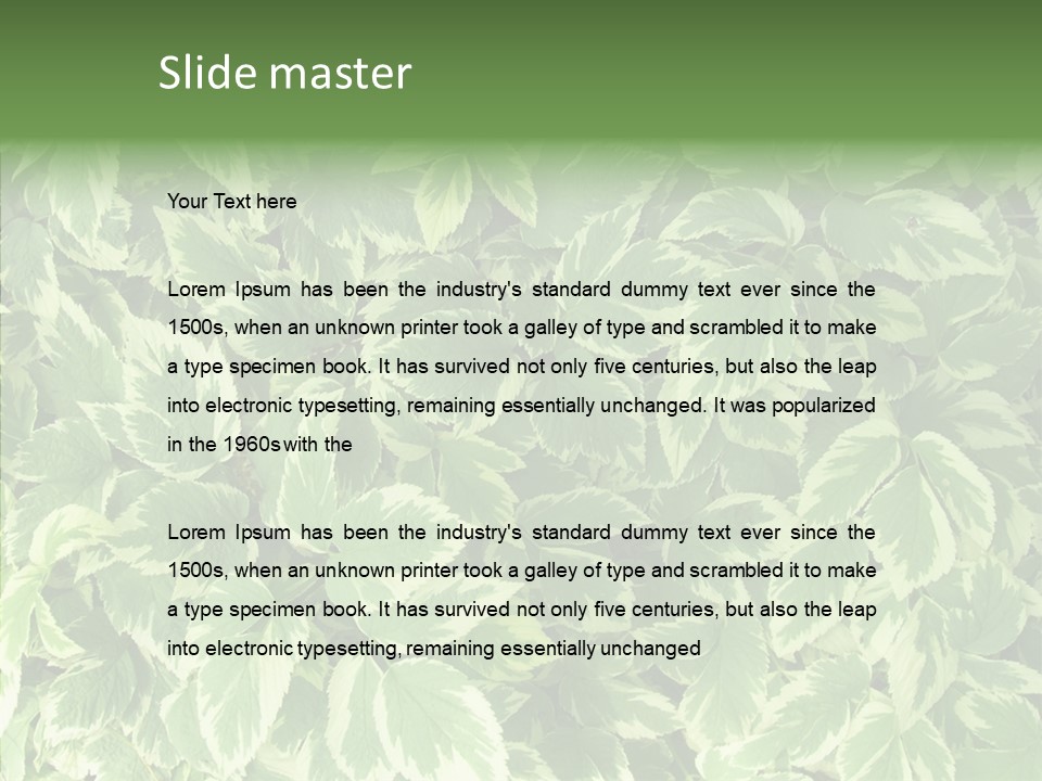 Many Leaf Green PowerPoint Template