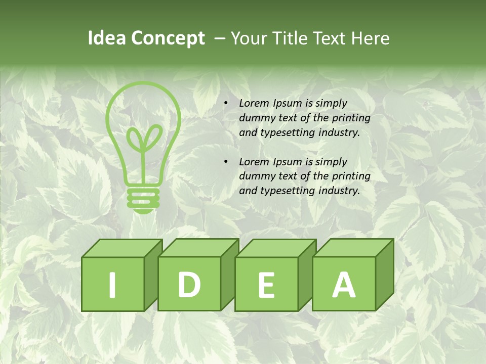 Many Leaf Green PowerPoint Template