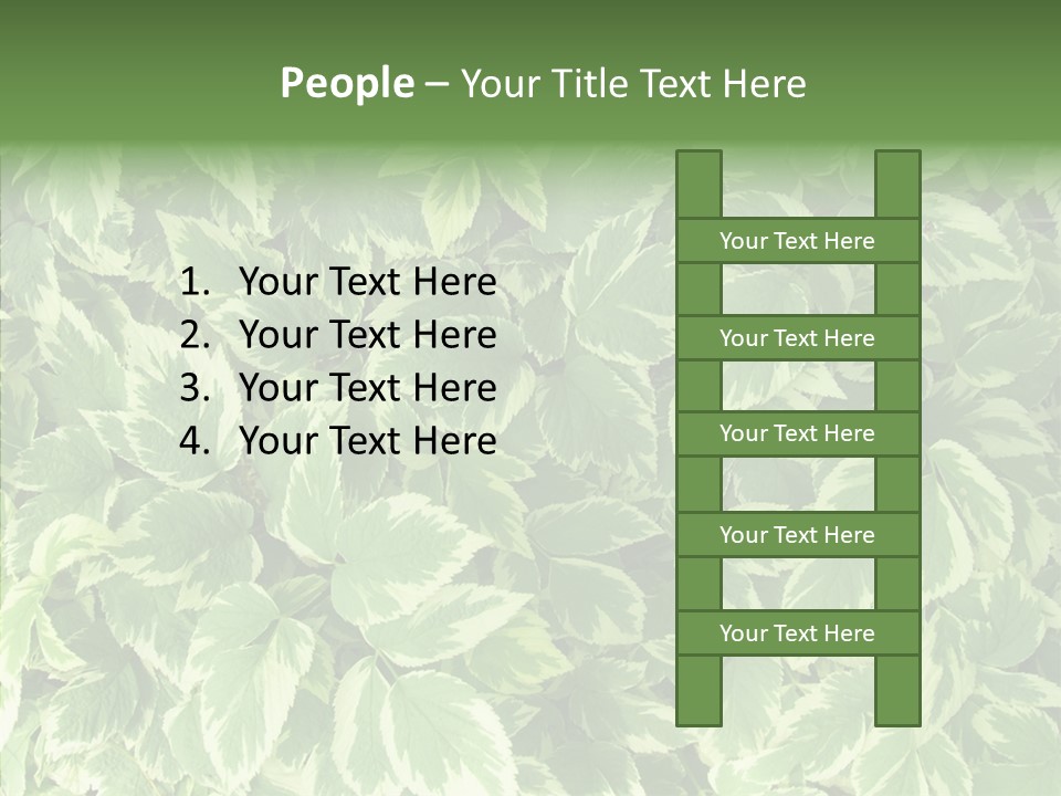 Many Leaf Green PowerPoint Template