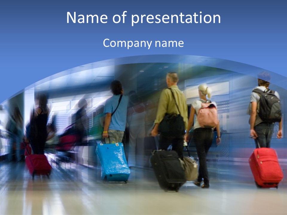 Luggage Flight Blur PowerPoint Template