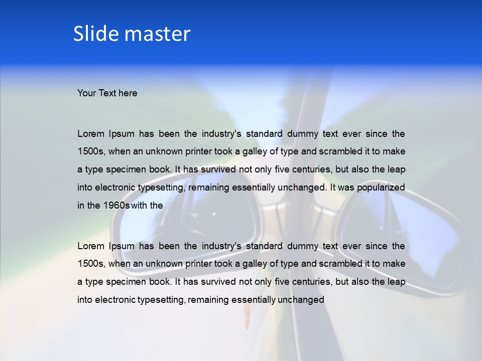 Bright Car Velocity PowerPoint Template