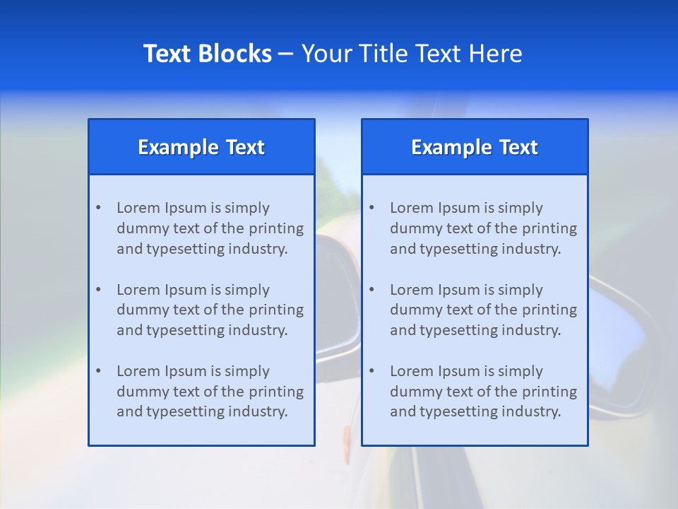 Bright Car Velocity PowerPoint Template