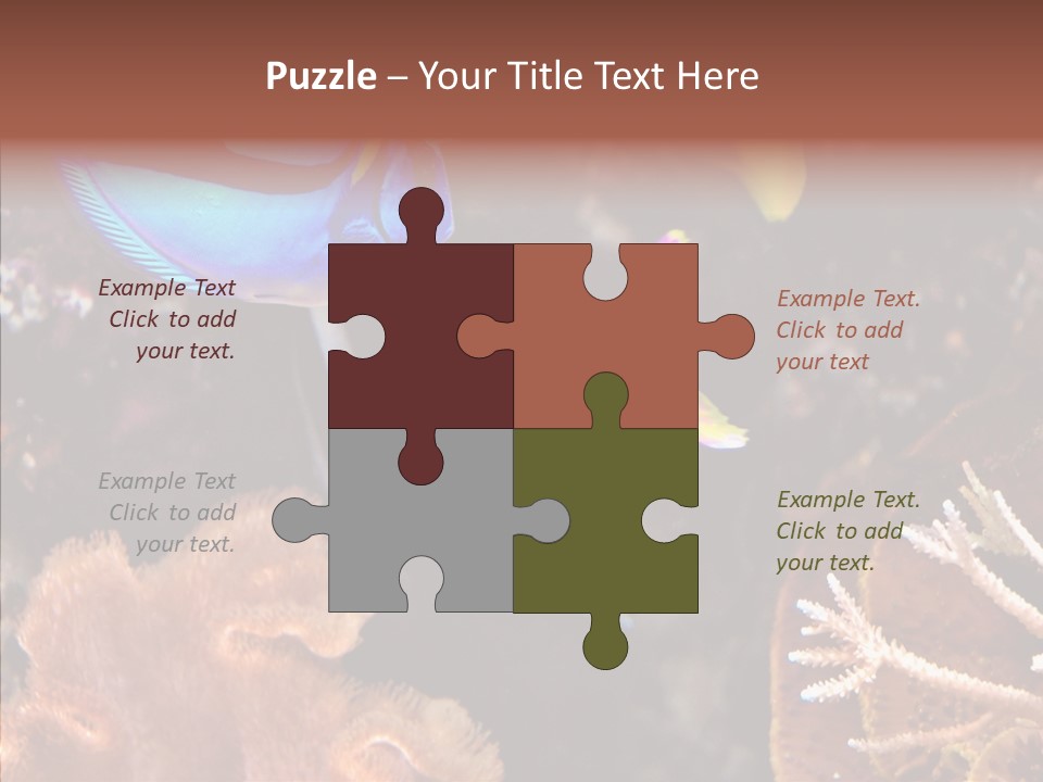 Close Seaweeds Fishes PowerPoint Template