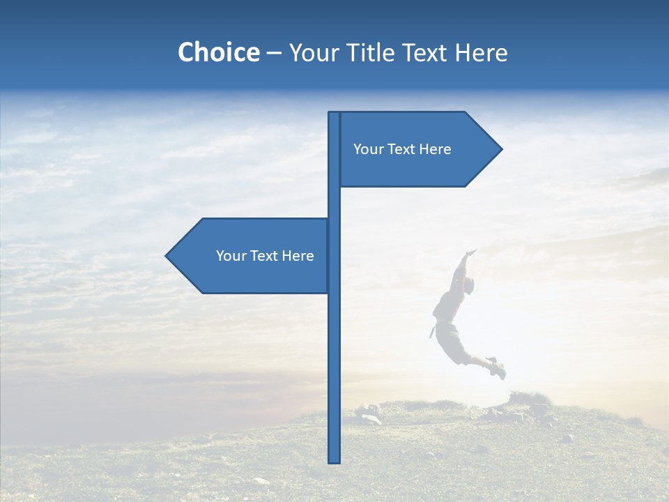 Freedom Woman Sunrise PowerPoint Template