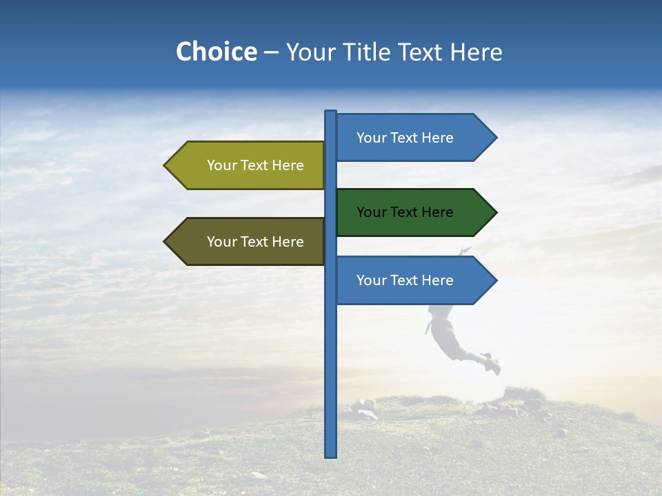 Freedom Woman Sunrise PowerPoint Template