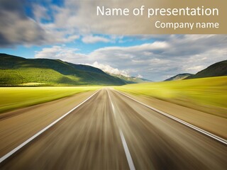 Stripped Blur Drive PowerPoint Template