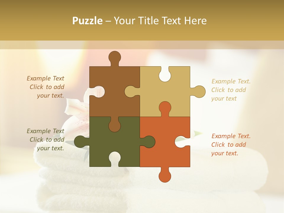 White Bed Folded PowerPoint Template