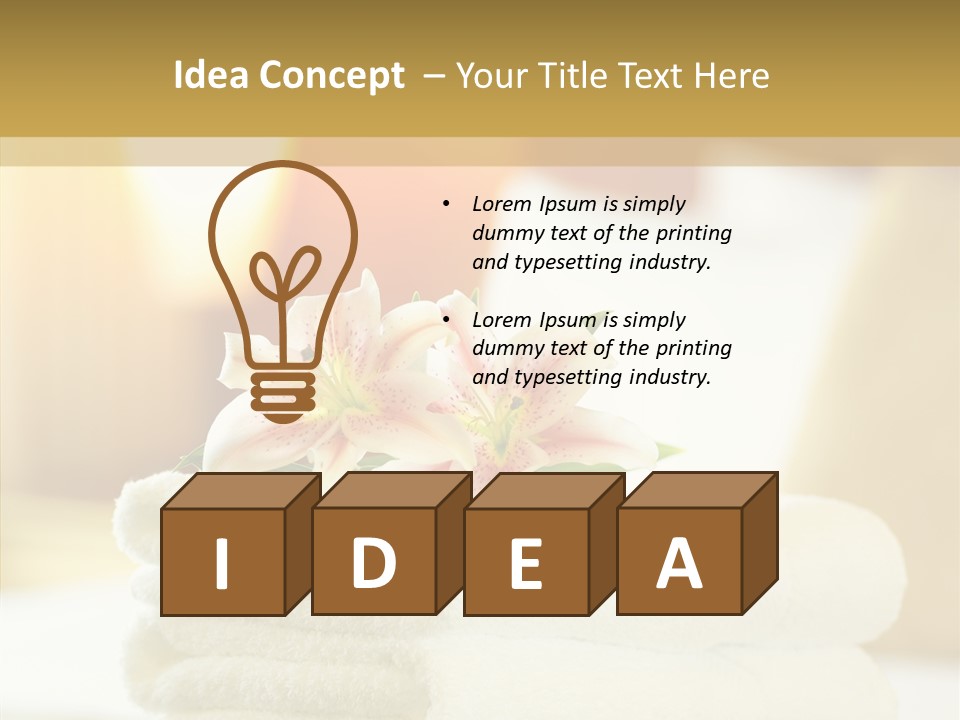 White Bed Folded PowerPoint Template