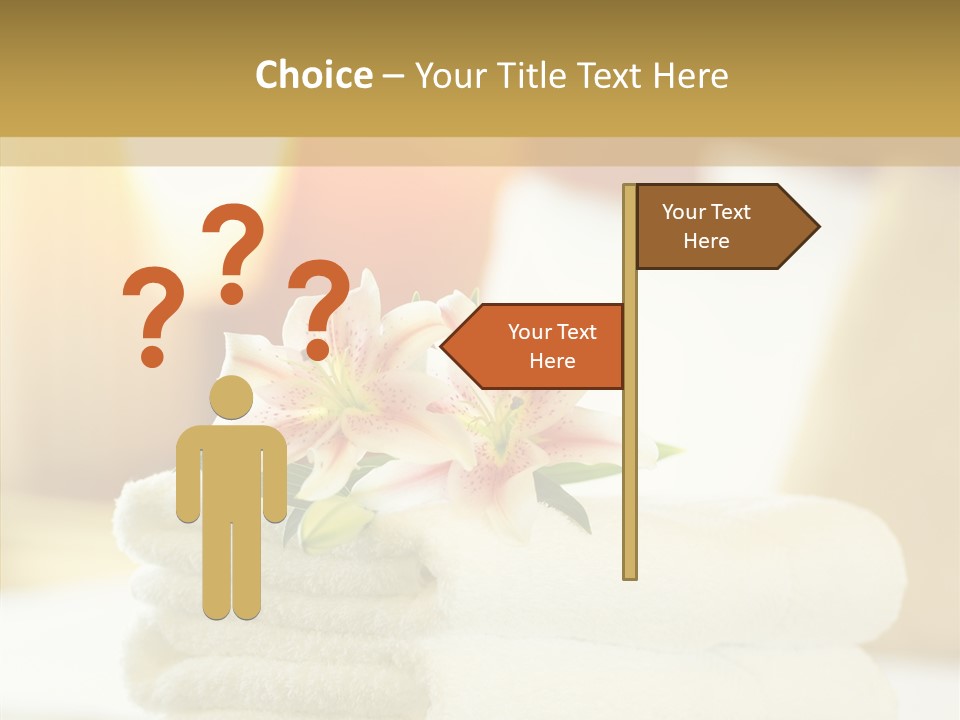 White Bed Folded PowerPoint Template