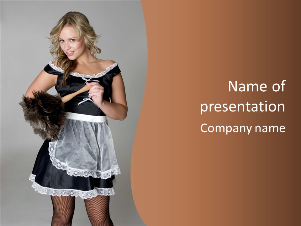 Smiling Maid Youth PowerPoint Template