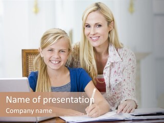 Explaining People Desk PowerPoint Template