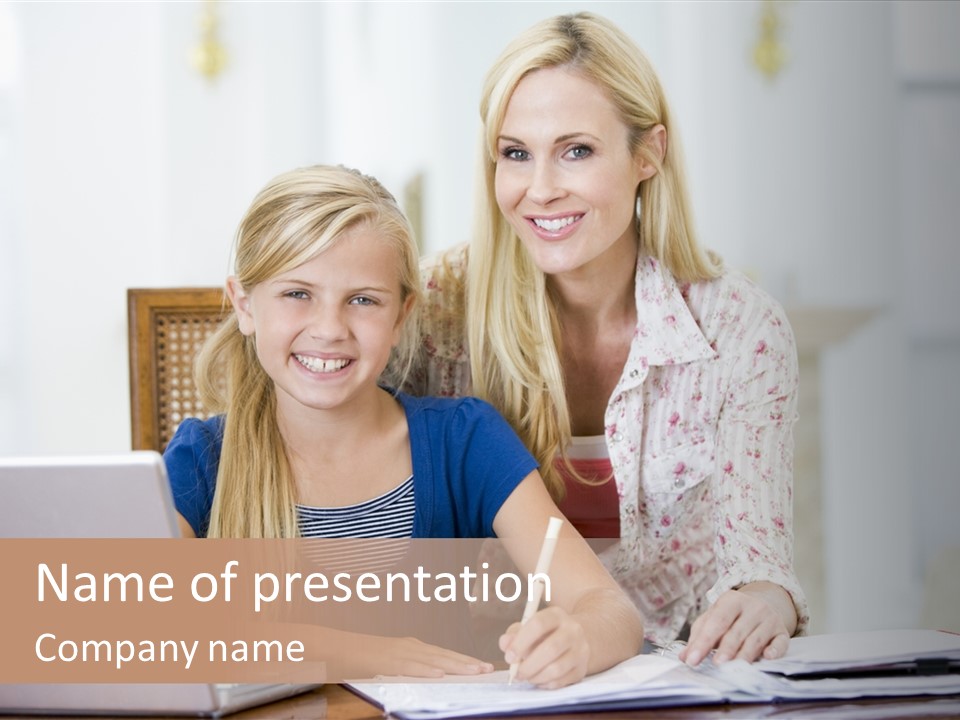 Explaining People Desk PowerPoint Template