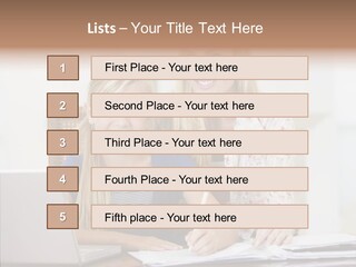 Explaining People Desk PowerPoint Template