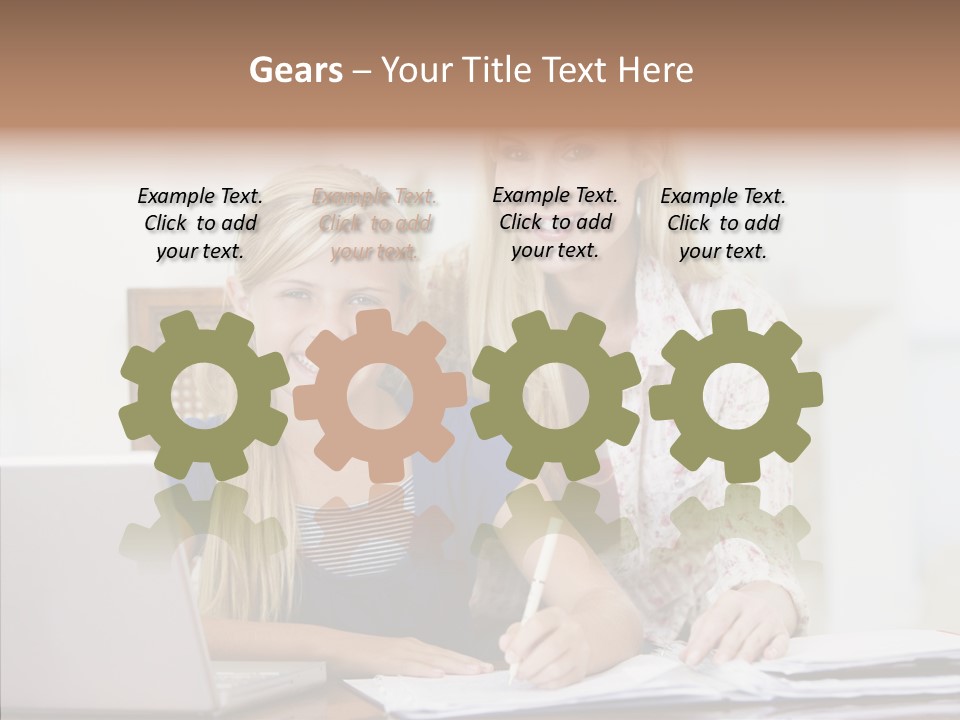 Explaining People Desk PowerPoint Template