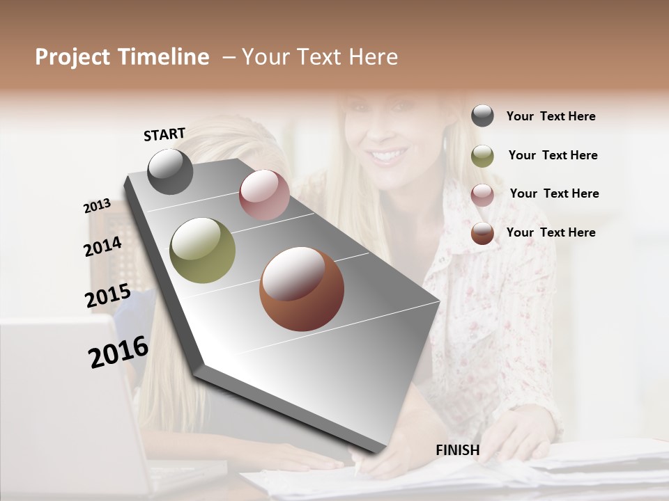 Explaining People Desk PowerPoint Template