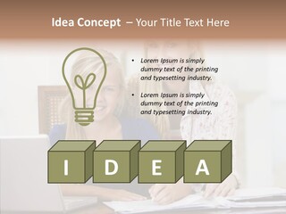 Explaining People Desk PowerPoint Template