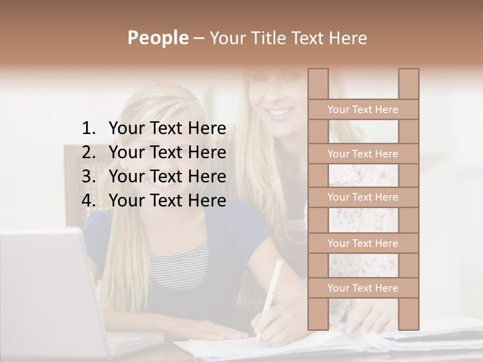 Explaining People Desk PowerPoint Template