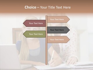Explaining People Desk PowerPoint Template