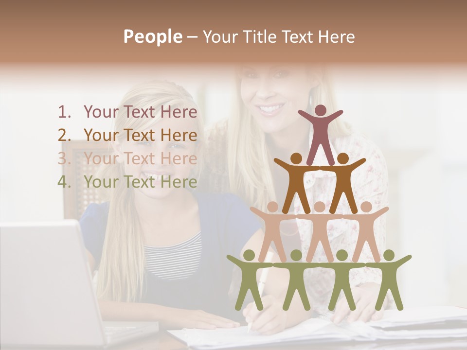 Explaining People Desk PowerPoint Template