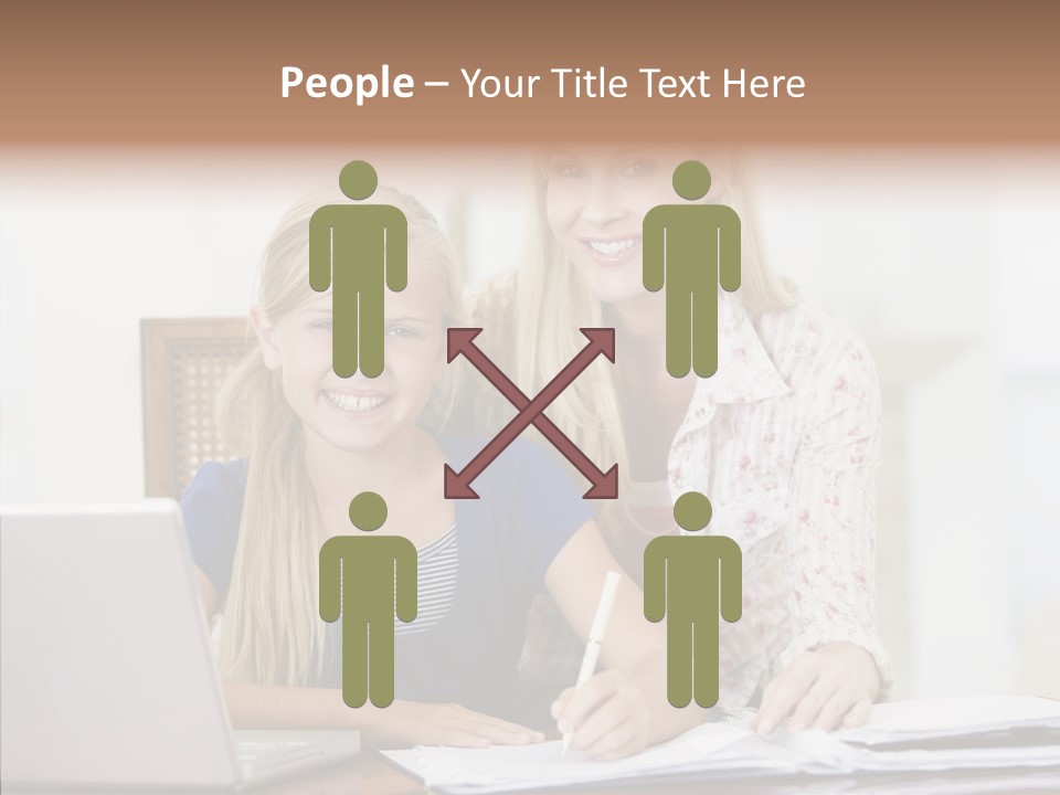 Explaining People Desk PowerPoint Template