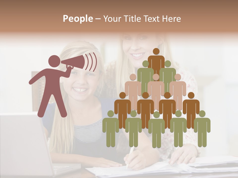 Explaining People Desk PowerPoint Template