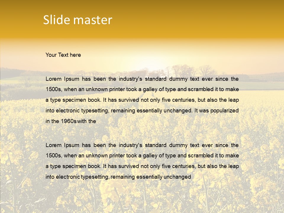 Landscape Rural Golden PowerPoint Template