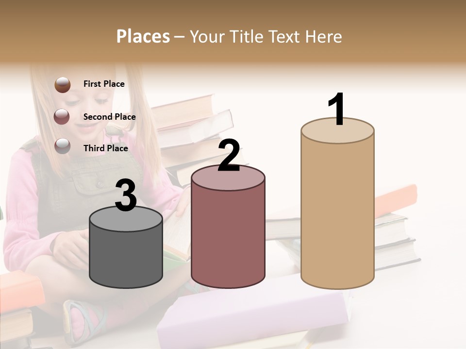 Confident Student Studying PowerPoint Template
