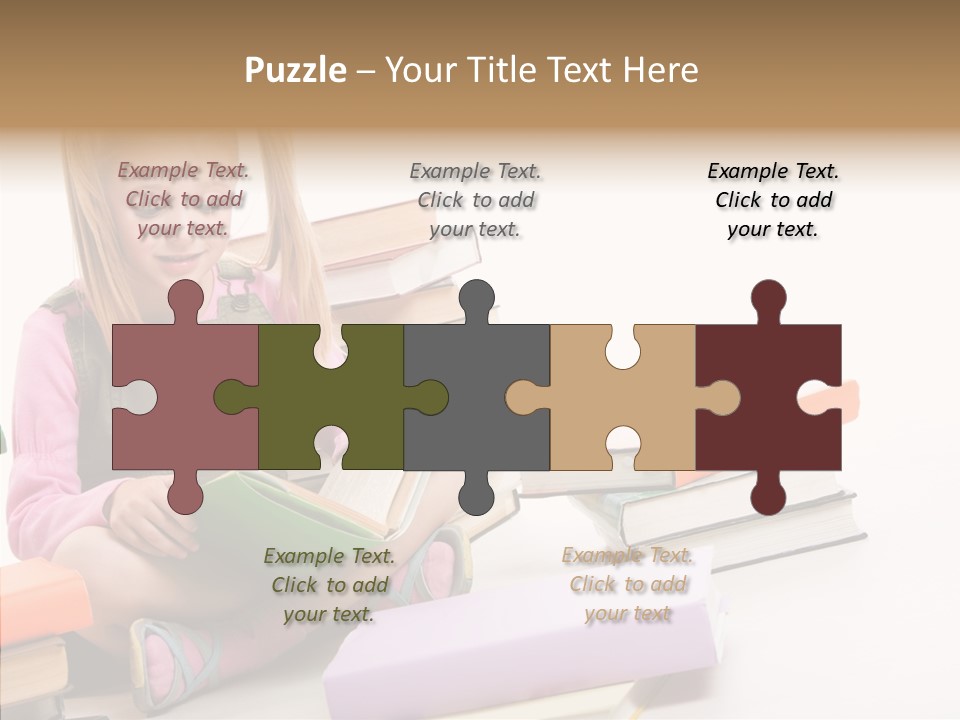 Confident Student Studying PowerPoint Template