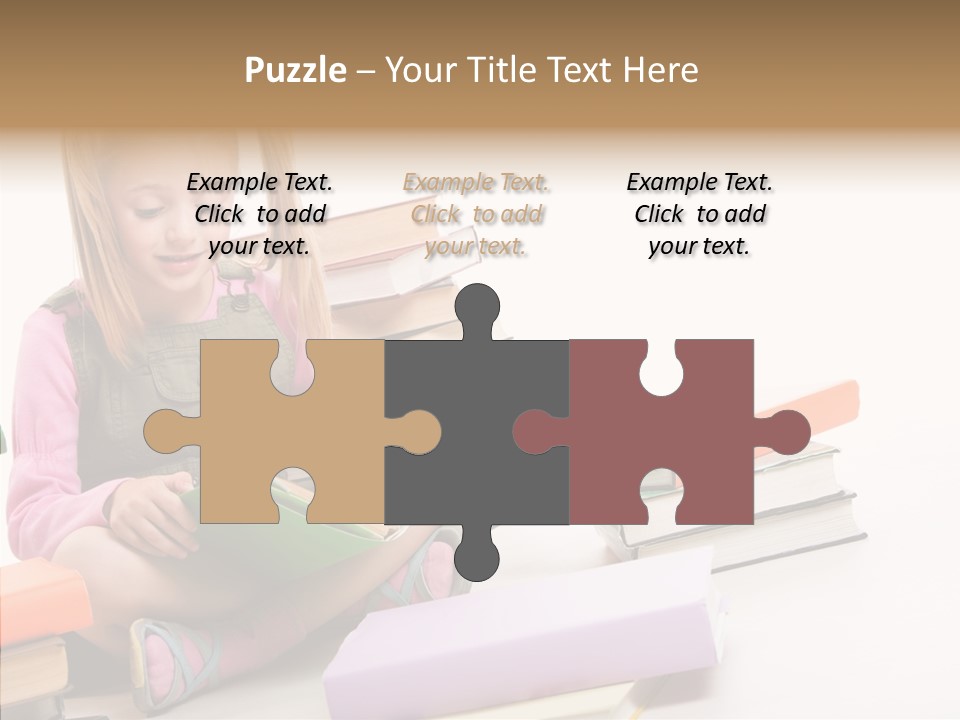 Confident Student Studying PowerPoint Template