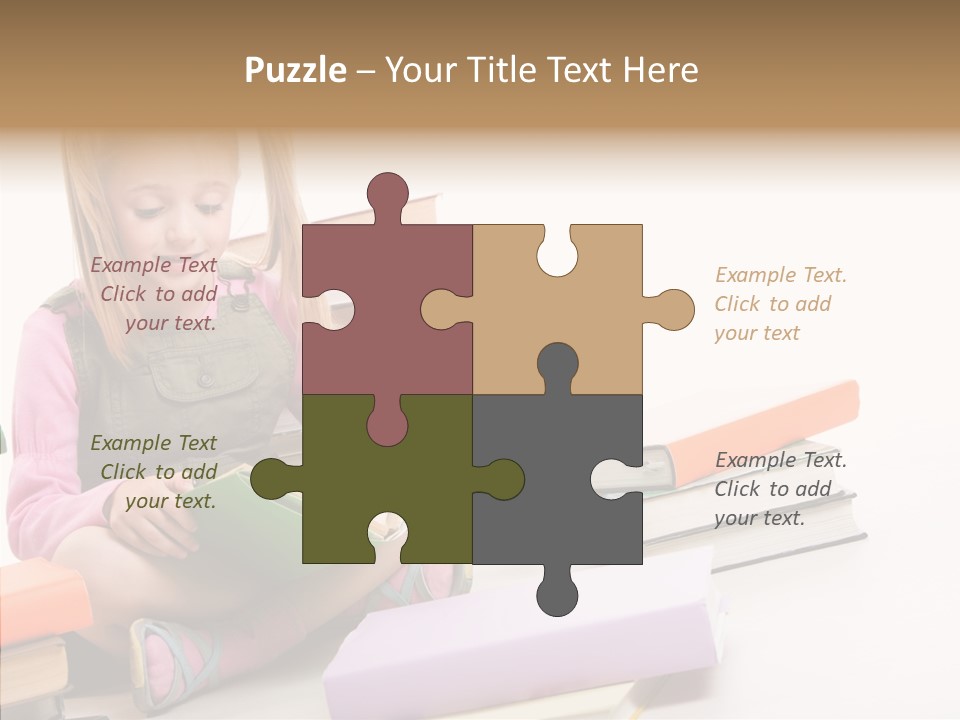 Confident Student Studying PowerPoint Template