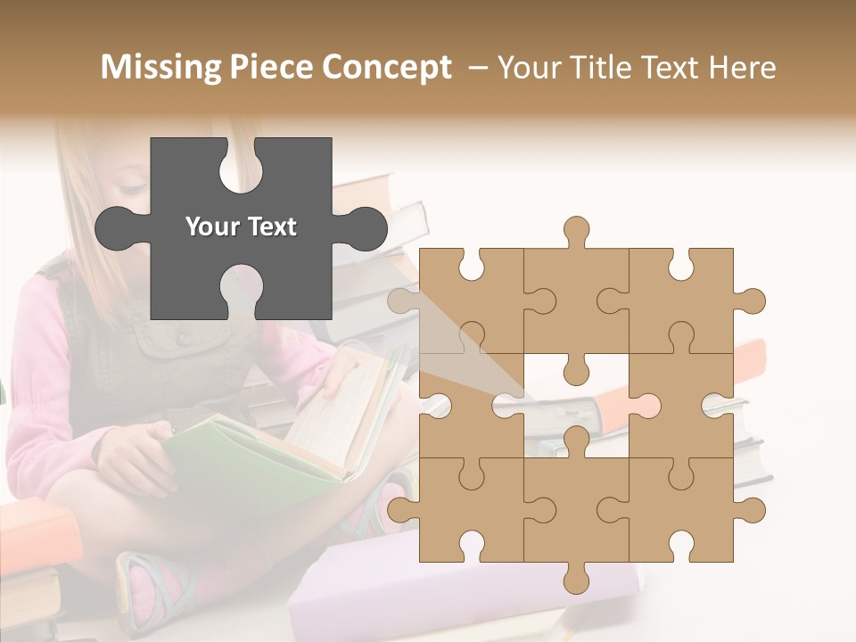 Confident Student Studying PowerPoint Template