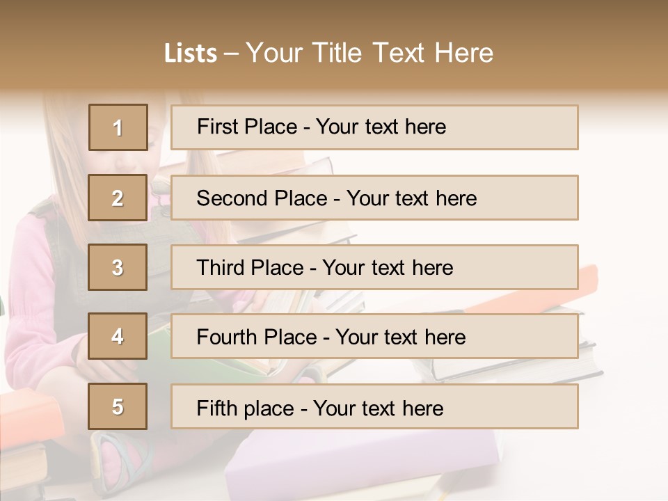Confident Student Studying PowerPoint Template
