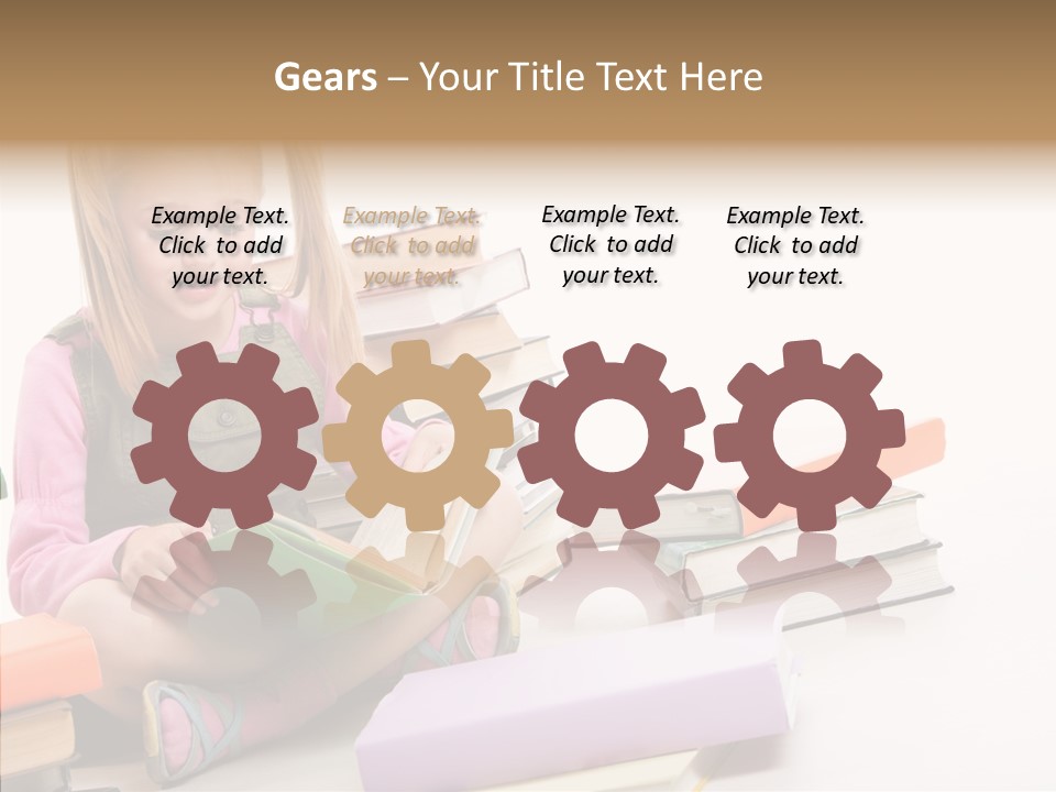 Confident Student Studying PowerPoint Template