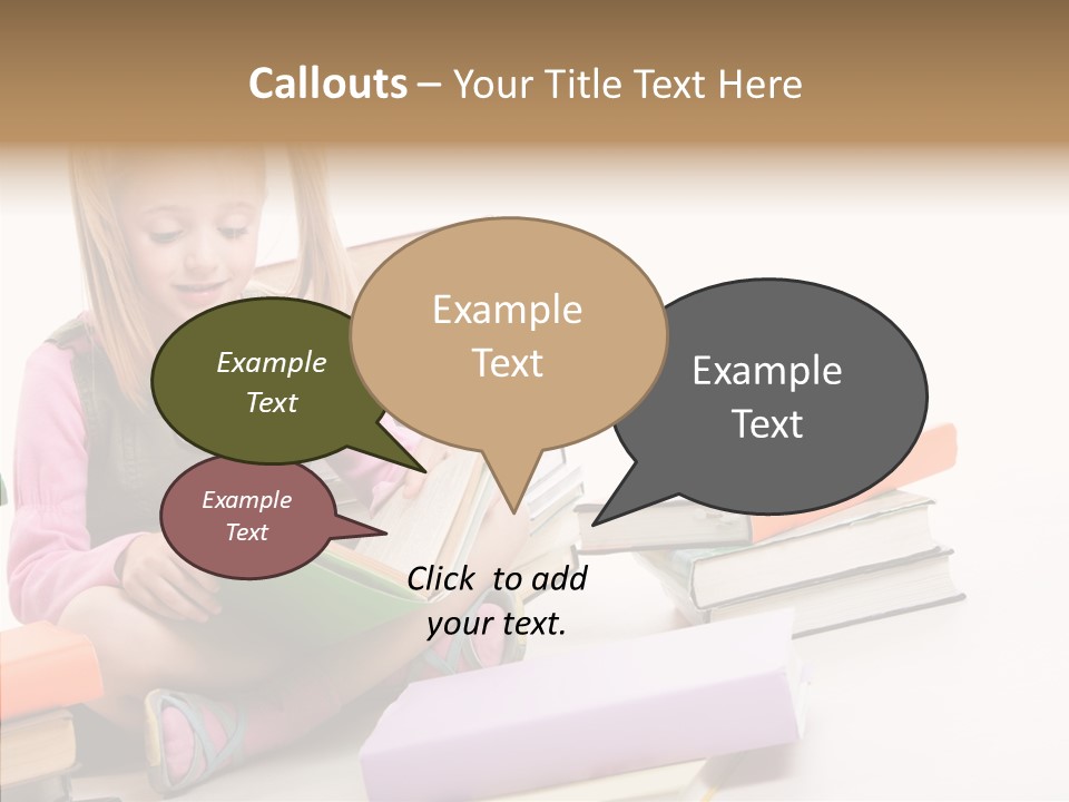 Confident Student Studying PowerPoint Template