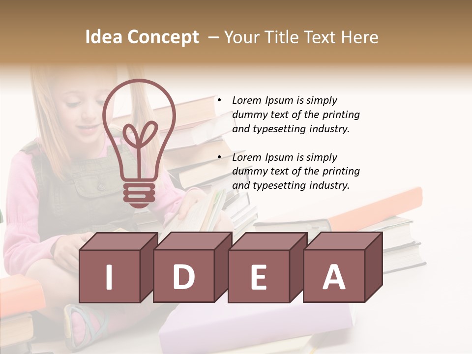 Confident Student Studying PowerPoint Template