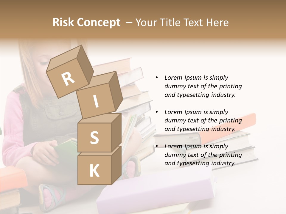 Confident Student Studying PowerPoint Template