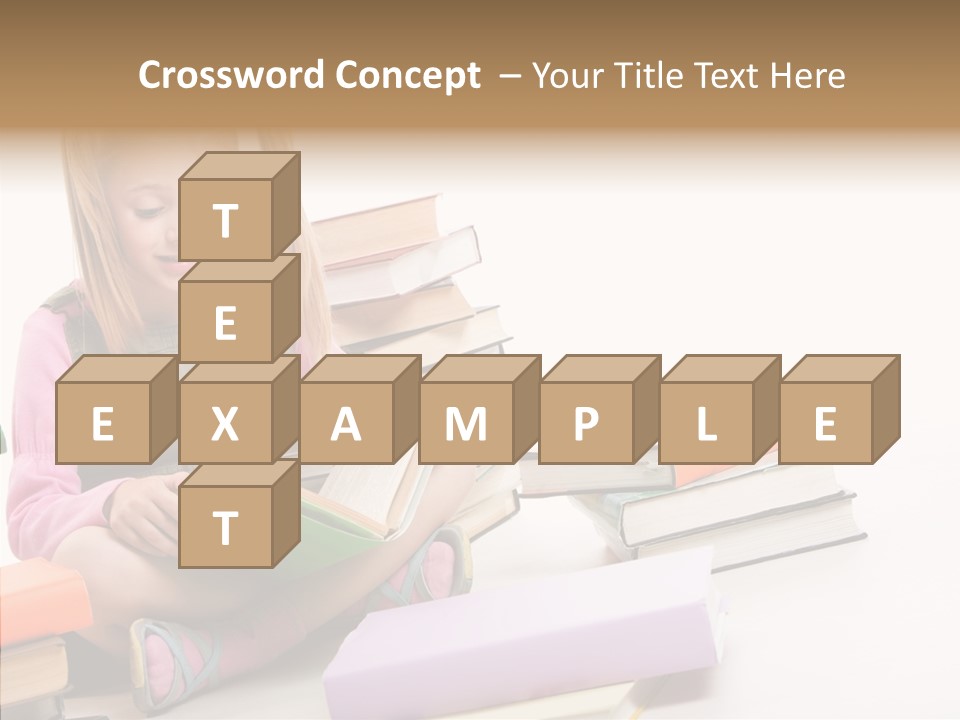 Confident Student Studying PowerPoint Template