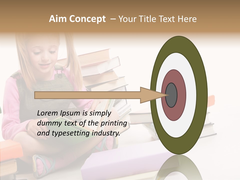 Confident Student Studying PowerPoint Template