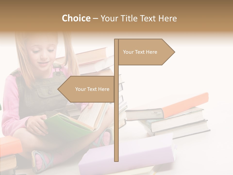 Confident Student Studying PowerPoint Template
