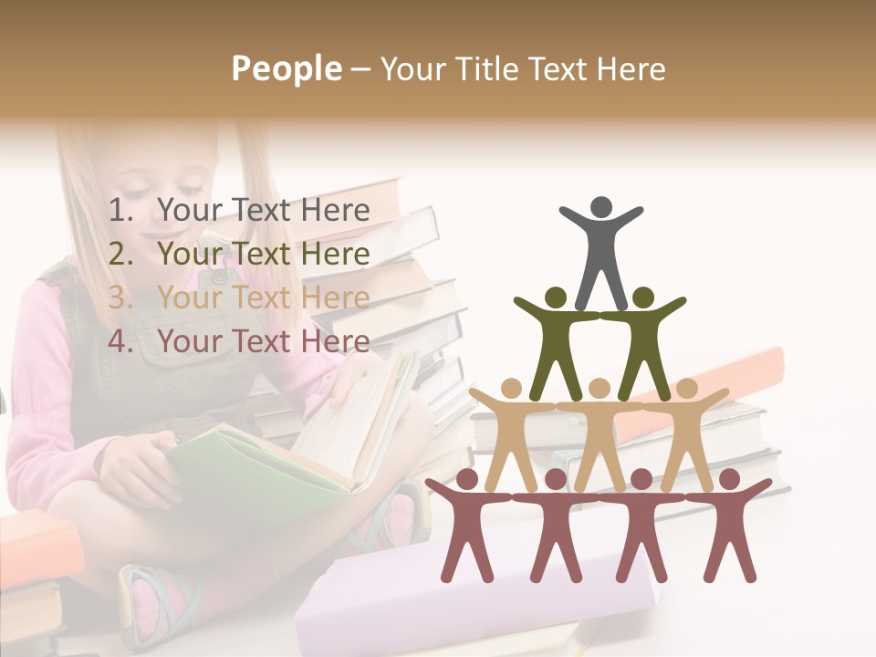 Confident Student Studying PowerPoint Template