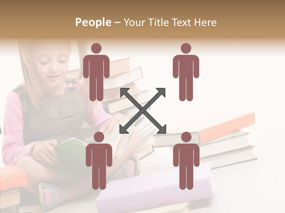 Confident Student Studying PowerPoint Template