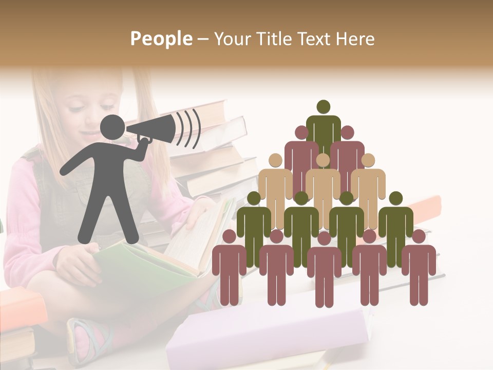 Confident Student Studying PowerPoint Template