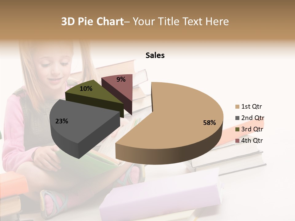 Confident Student Studying PowerPoint Template