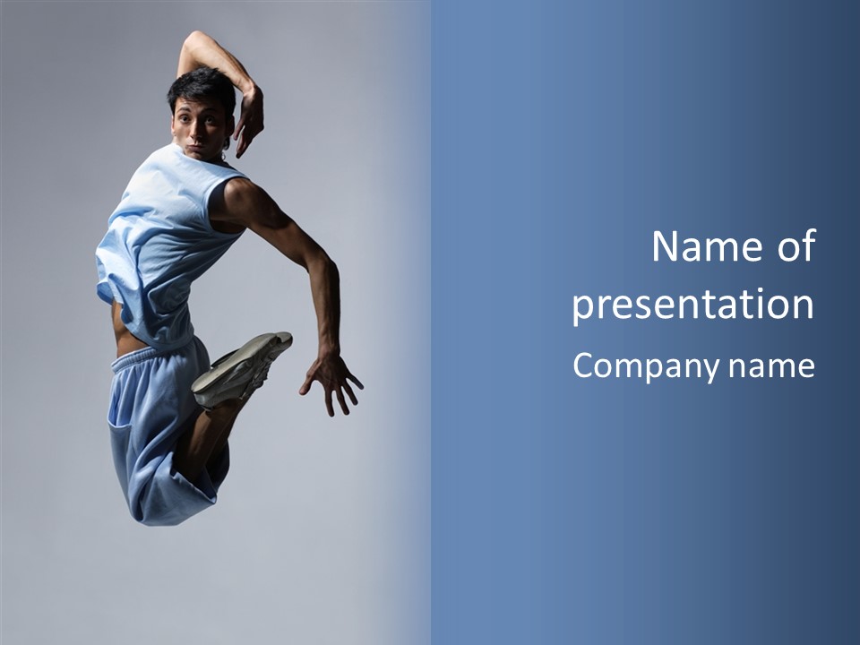 Exercise B Boy Acrobat PowerPoint Template